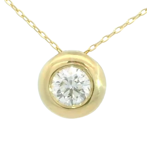 COLGANTE CHATON FUNDICION ORO BLANCO 5MM. BRILLANTE H-SI 1 . 0.06 CT.
