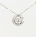 COLGANTE CHATON FUNDICION ORO BLANCO 7MM.BRILLANTE H-SI 1 . 0.25 CT.