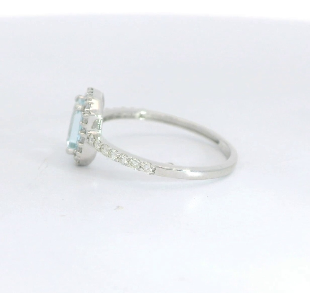 SORTIJA  BRILLANTES DI RD VSI H 0.283 1 AGUA MARINA 0.512 CT.0.28 CT TW