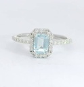 SORTIJA  BRILLANTES DI RD VSI H 0.283 1 AGUA MARINA 0.512 CT.0.28 CT TW