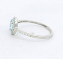 SORTIJA  BRILLANTES DI 20 RD VSI H 0.18 4 RD 0.023 DI 6 RD 0.043 1 AGUA MARINA 0.42 CT.0.22 CT TW