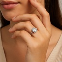 SORTIJA  BRILLANTES DI RD VSI H 0.283 1 AGUA MARINA 0.512 CT.0.28 CT TW