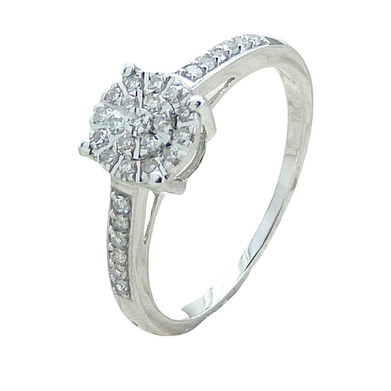 SORTIJA BRILLANTES PRINCESA 12/0.078CT +19/0.124 CT H-SI