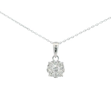 COLGANTE REDONDO 6x6MM 1 BRILLANTE DE  0.06 CT Y 9 DE 0.09 CT H-SI.0.15 CT TW