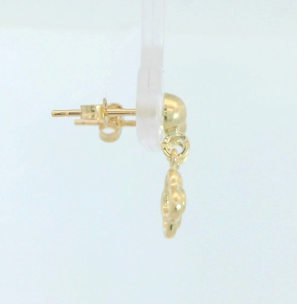 PENDIENTES MEDIA BOLA Y FLOR .15MM.