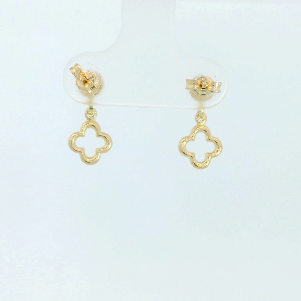 PENDIENTES MEDIA BOLA Y FLOR .15MM.