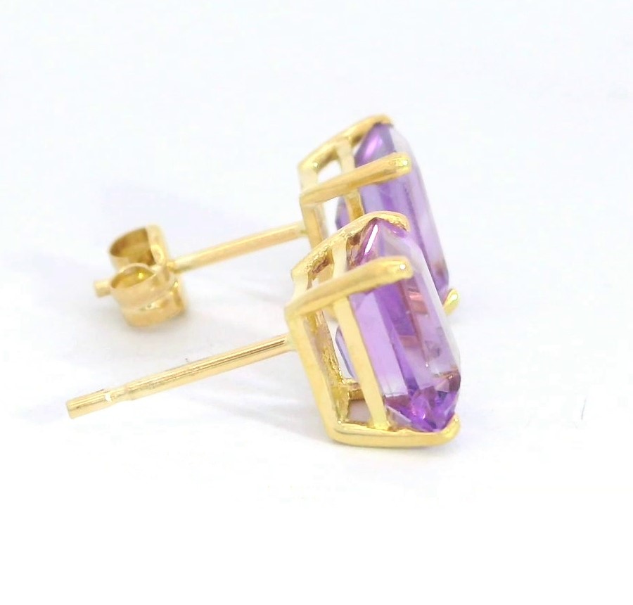 PENDIENTES AMATISTA 7x5MM.PRESION.