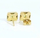 PENDIENTES CHATON DE 6x6 CON PIEDRA SEMI PRECIOSA DE 3MM.