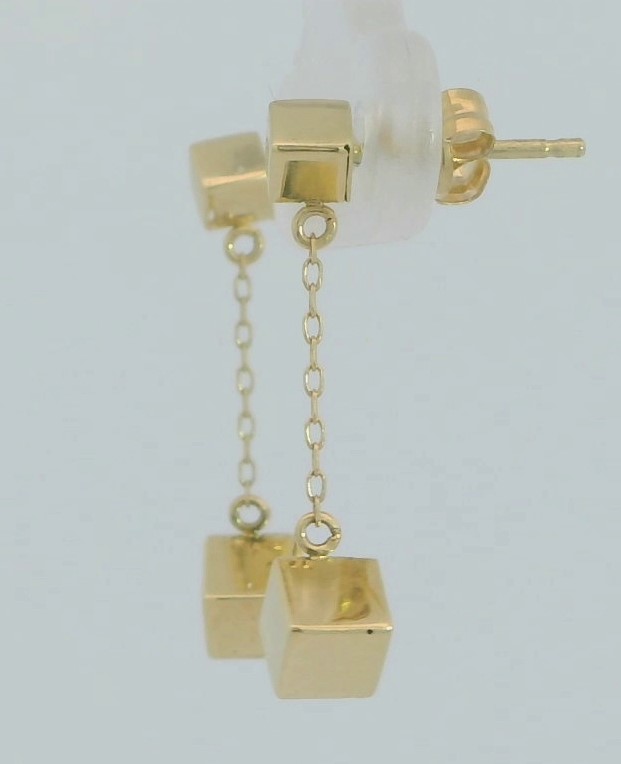 PENDIENTES CADENA CUBOS PRESION