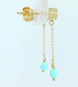 PENDIENTES CADENA CUBO PIEDRA AMAZONITA SEMIPRECIOSA