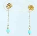 PENDIENTES CADENA CUBO PIEDRA AMAZONITA SEMIPRECIOSA