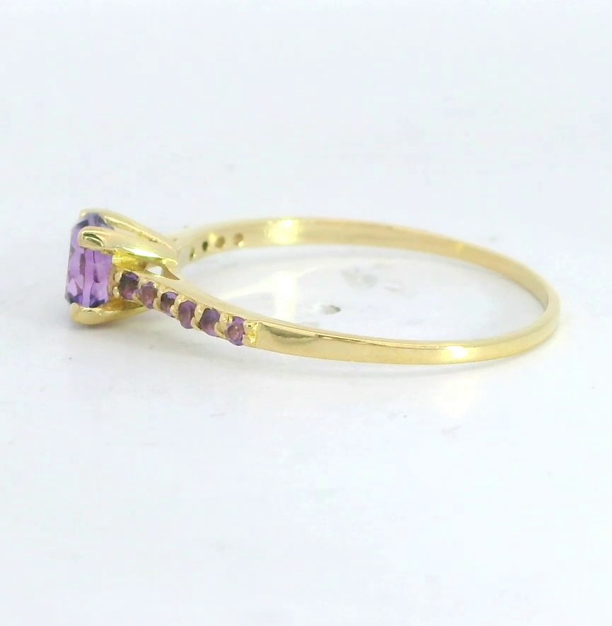 SOLITARIO GARRA PIEDRA AMATISTA NATURAL SEMI PRECIOSA 5MM Y AMATISTAS EN BRAZO