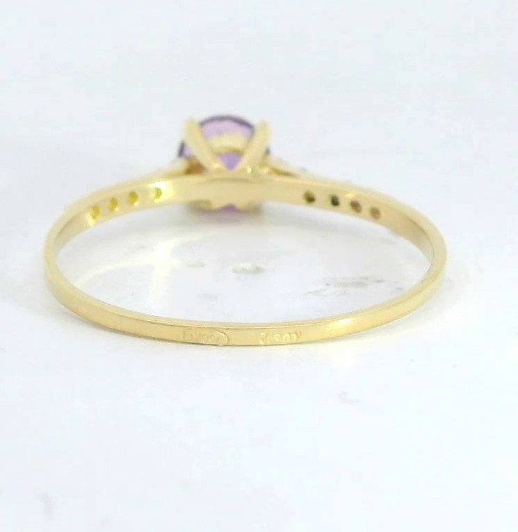 SOLITARIO GARRA PIEDRA AMATISTA NATURAL SEMI PRECIOSA 5MM Y AMATISTAS EN BRAZO