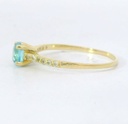SOLITARIO GARRA PIEDRA TOPACIO AZUL NATURAL SEMI PRECIOSA5MM Y TOPACIOS  EN BRAZO
