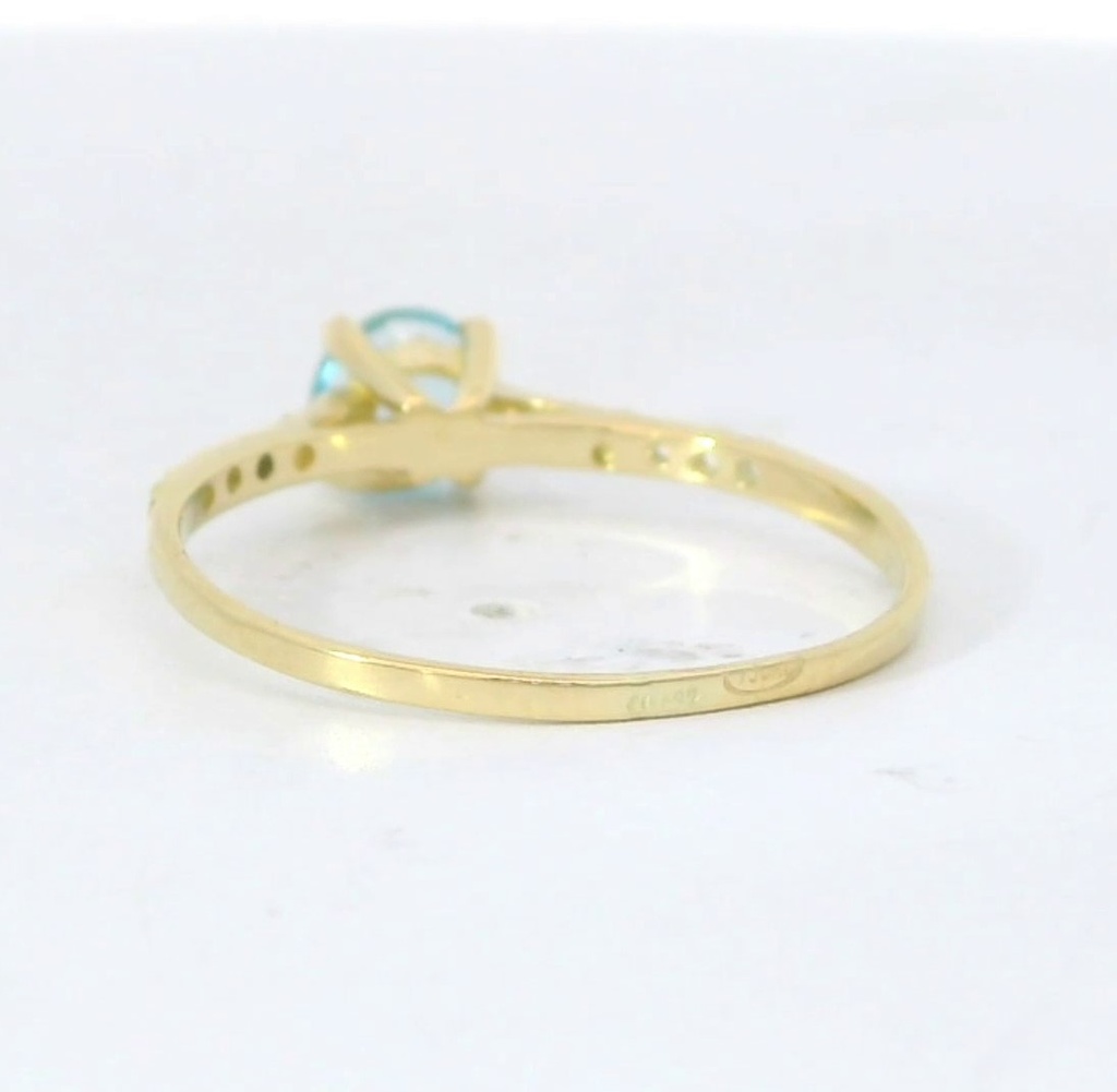 SOLITARIO GARRA PIEDRA TOPACIO AZUL NATURAL SEMI PRECIOSA5MM Y TOPACIOS  EN BRAZO