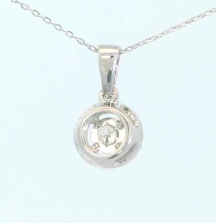 COLGANTE REDONDO 6x6MM 1 BRILLANTE DE  0.10 CT Y 9 DE 0.05 CT.0.15 CT TW