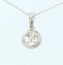 COLGANTE REDONDO 6x6MM 1 BRILLANTE DE  0.10 CT Y 9 DE 0.05 CT.0.15 CT TW