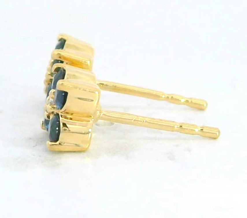 PENDIENTES BRILLANTES Di 2 RD 0.02 8 ZAFIROS 0.72 CT TW