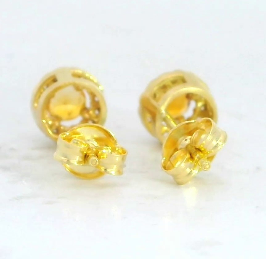 PENDIENTE CUAJO 5MM.CITRINO DE 3MM Y CIRCONITAS.