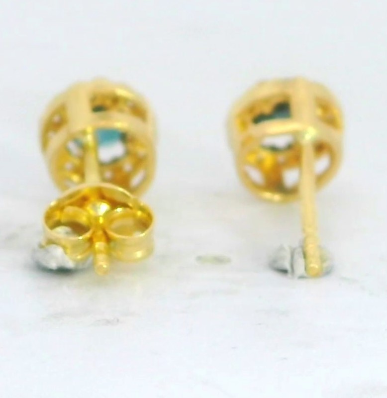 PENDIENTE CUAJO 5MM.TOPACIO LONDON BLUE DE 3MM Y CIRCONITAS.