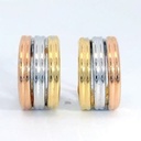 PENDIENTES BANDAS TRICOLOR OMEGA.15x9MM.