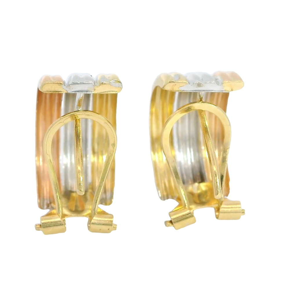 PENDIENTES BANDAS TRICOLOR OMEGA.15x9MM.