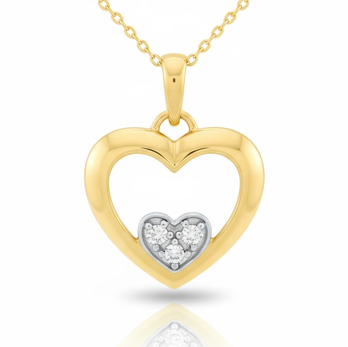 COLGANTE DOS CORAZONES CON CIRCONITAS.14x13MM.