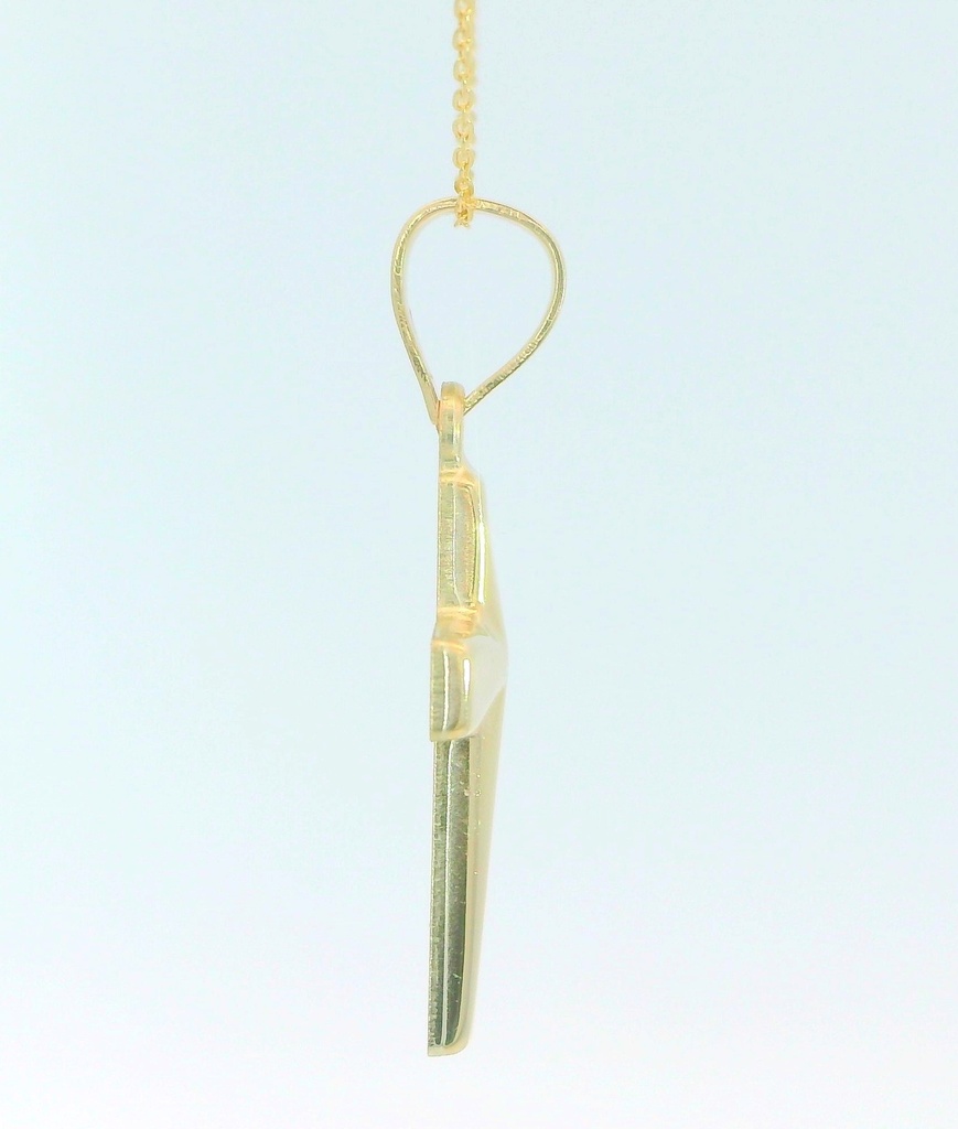 CRUZ LISA SIN CRISTO 21x12MM. 9 KILATES