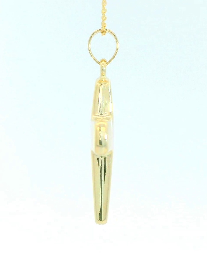 CRUZ LISA SIN CRISTO 22x15MM. 9 KILATES