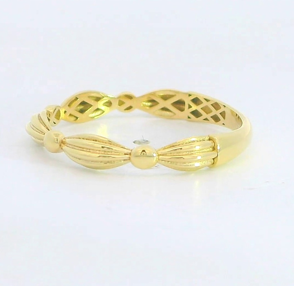 SORTIJA TRENZAS Y BOLAS.9 KILATES