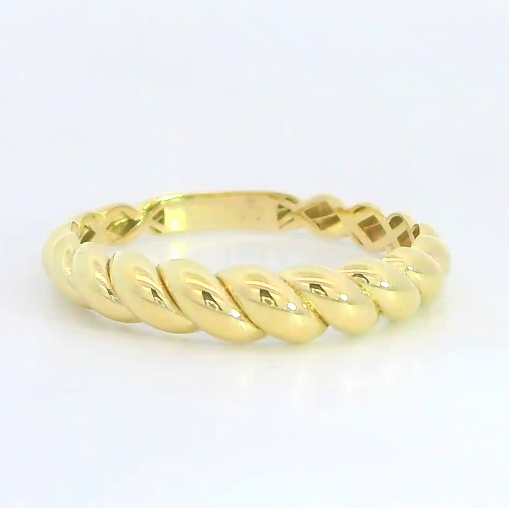 SORTIJA TRENZADA.9 KILATES