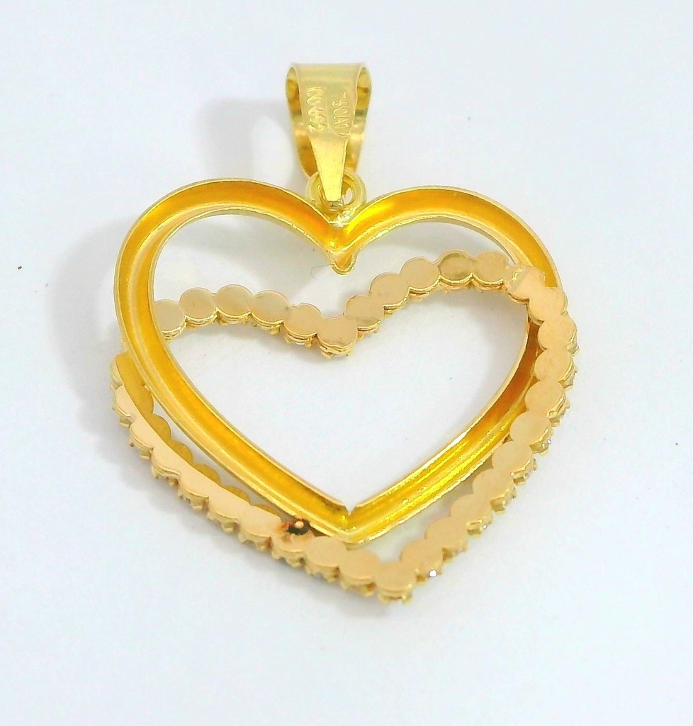 COLGANTE DOBLE CORAZÓN CIRCONITAS.15MM