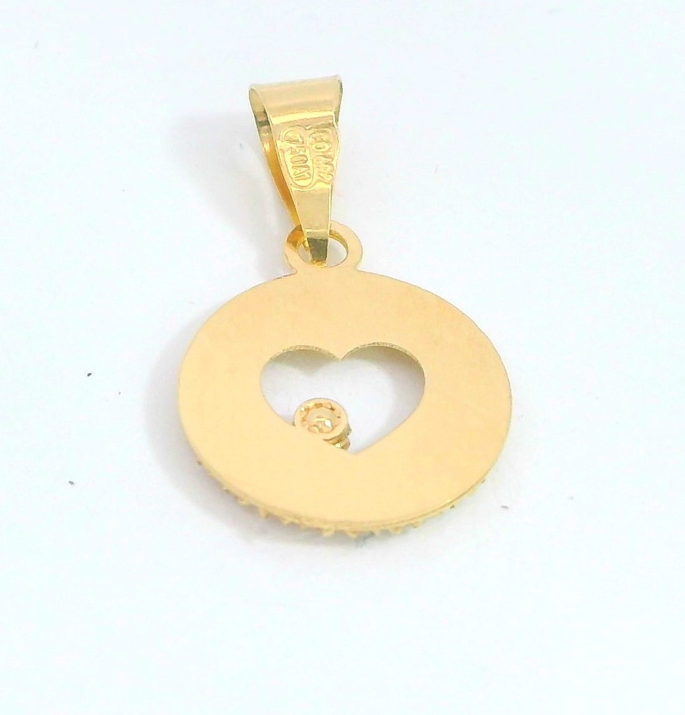 COLGANTE CORAZÓN CON CIRCONITAS.DISCO DE 10MM