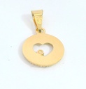 COLGANTE CORAZÓN CON CIRCONITAS.DISCO DE 10MM