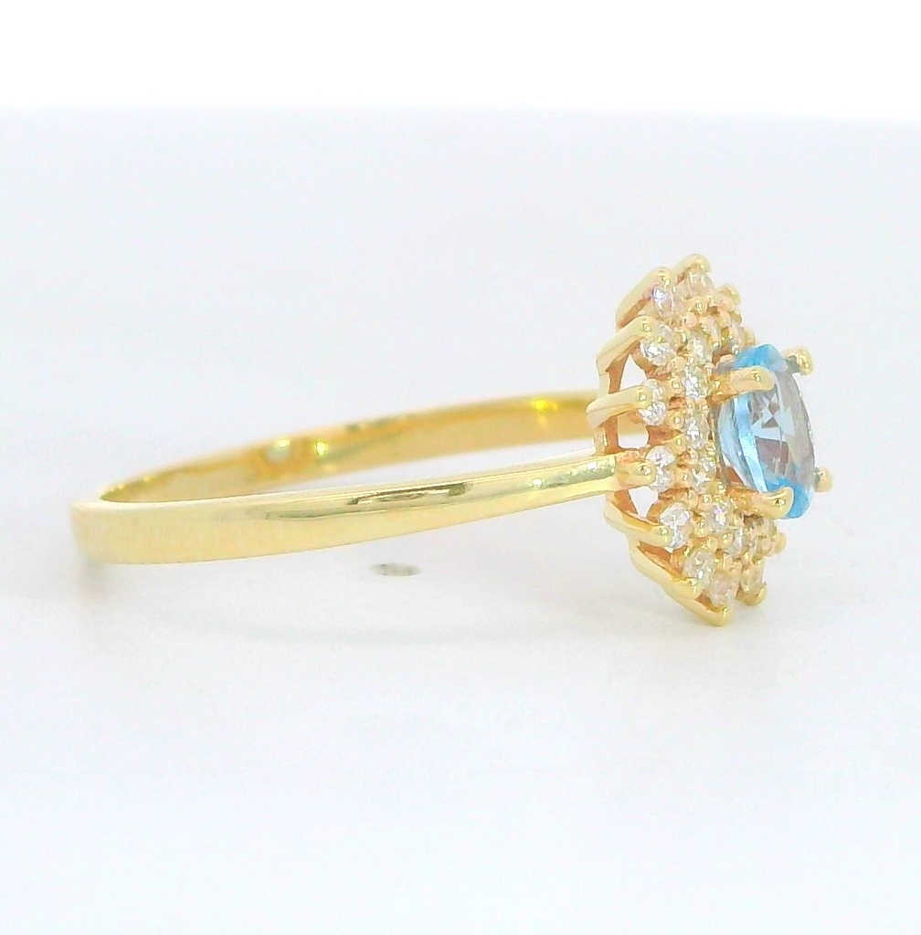 SORTIJA CIRCONITA OVAL COLOR AGUA MARINA 5x4MM.9KILATES