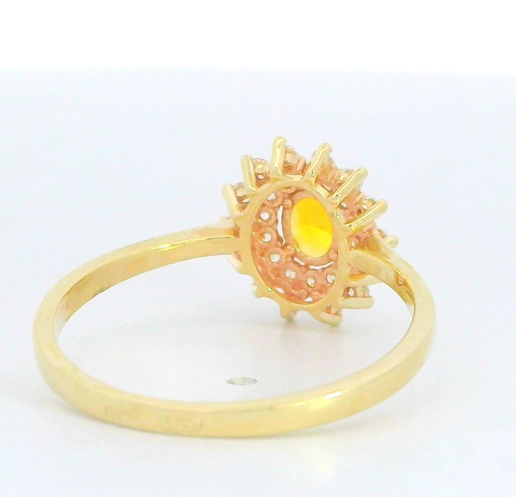 SORTIJA CIRCONITA OVAL COLOR CITRINO 5x4MM.9KILATES