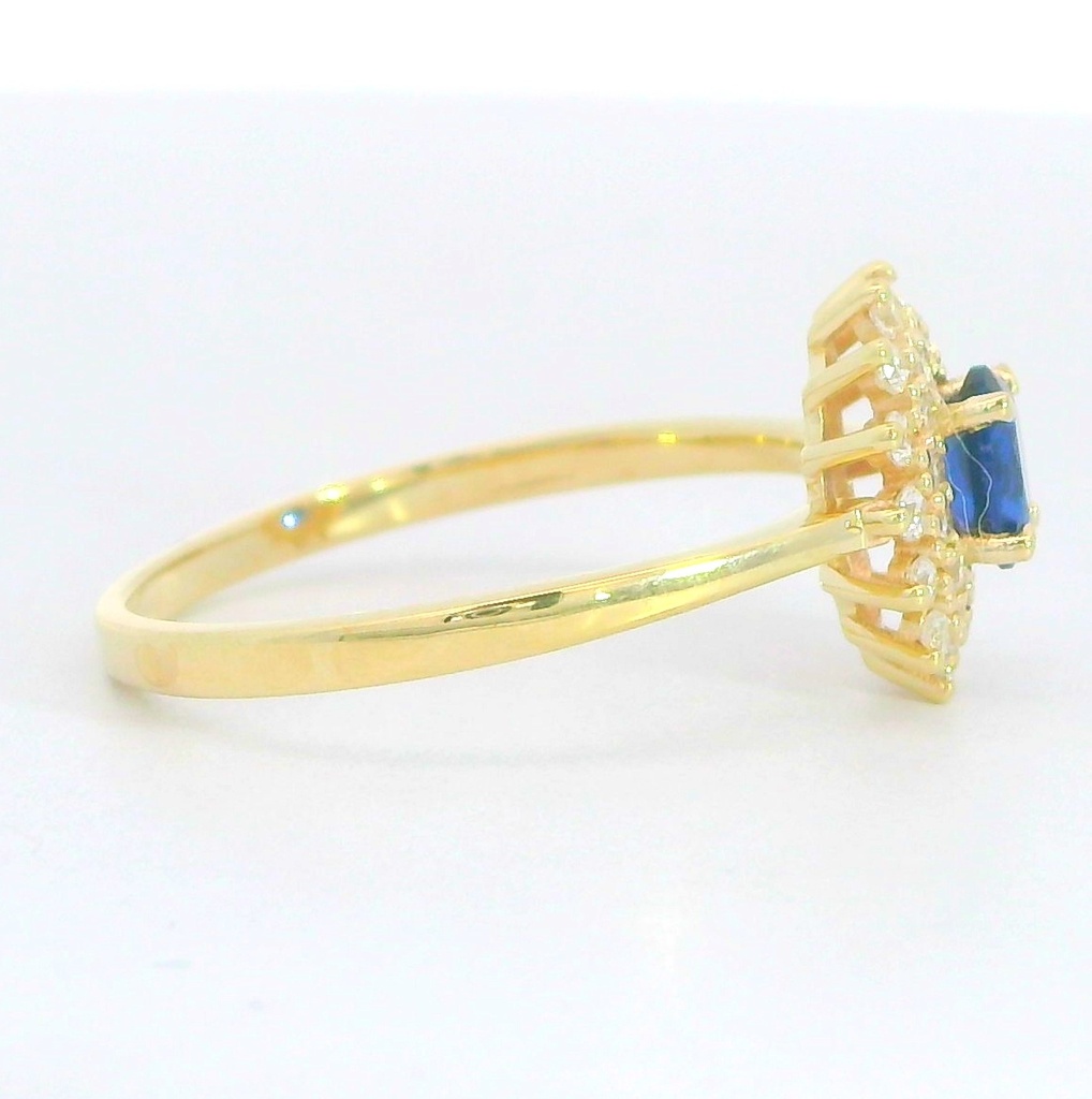 SORTIJA CIRCONITA OVAL COLOR ZAFIRO 5x4MM.9KILATES