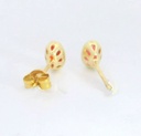 PENDIENTES NANO GRANATE OVAL DE 6x4MM.9 KILATES