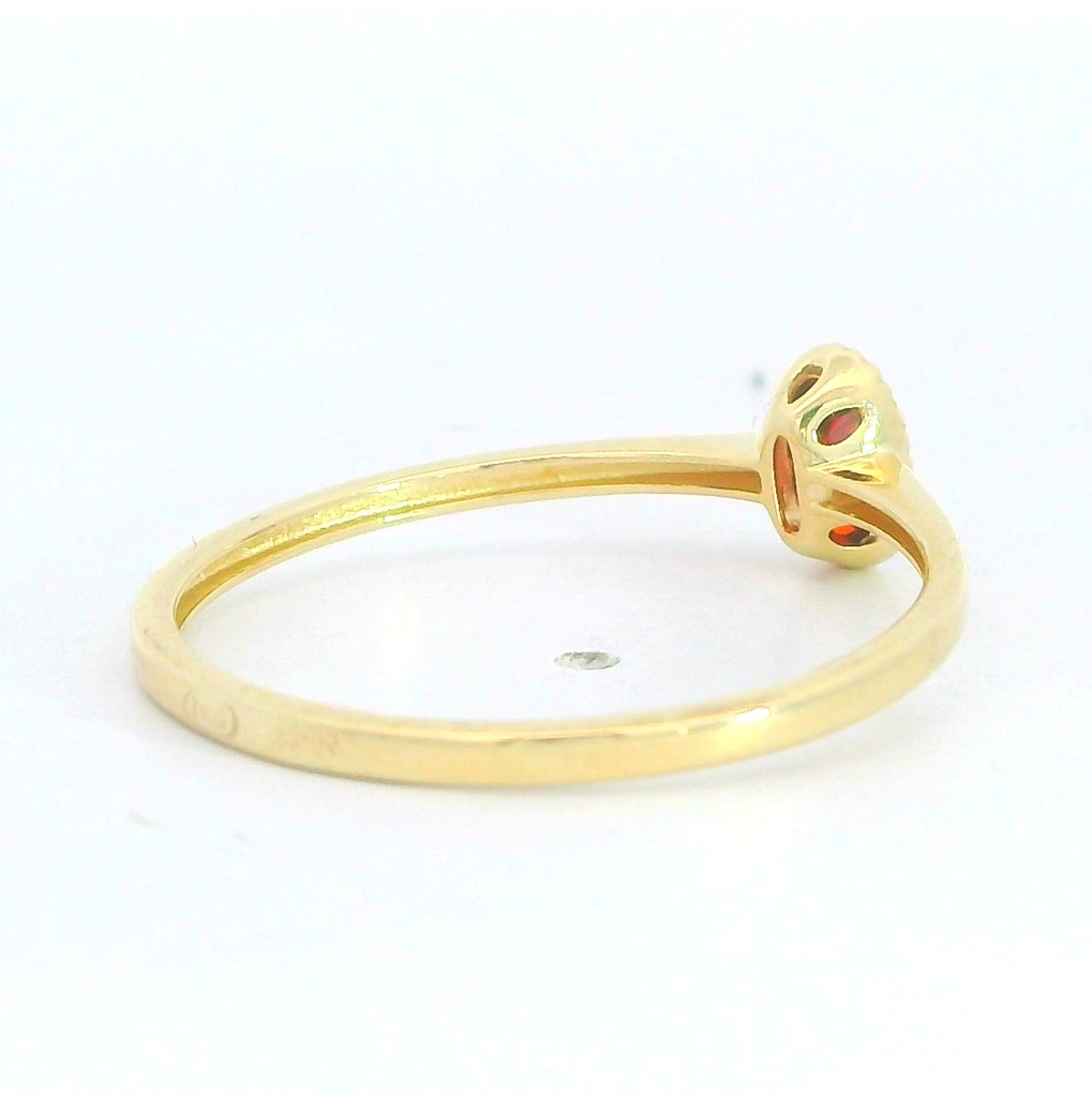SORTIJA NANO GRANATE OVAL DE 6x4MM.9 KILATES