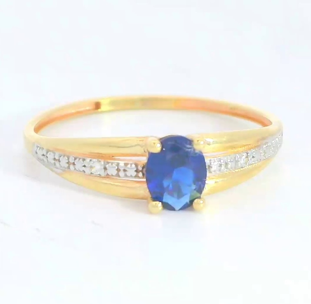 SORTIJA NANO ZAFIRO 5x4MM. 9KILATES