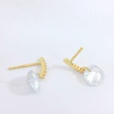 PENDIENTES CIRCONITA REDONDA 9 KILATES