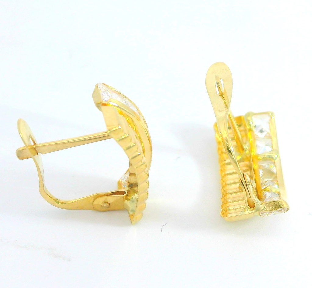 PENDIENTES BANDA CON CIRCONITAS .CATALAN.13x8MM