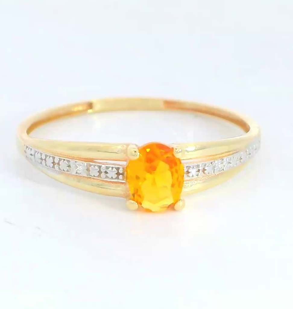 SORTIJA NANO CITRINO 5x4MM. 9KILATES