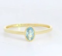 SORTIJA OVAL 6x4MM COLOR AGUAMARINA.9 KILATES