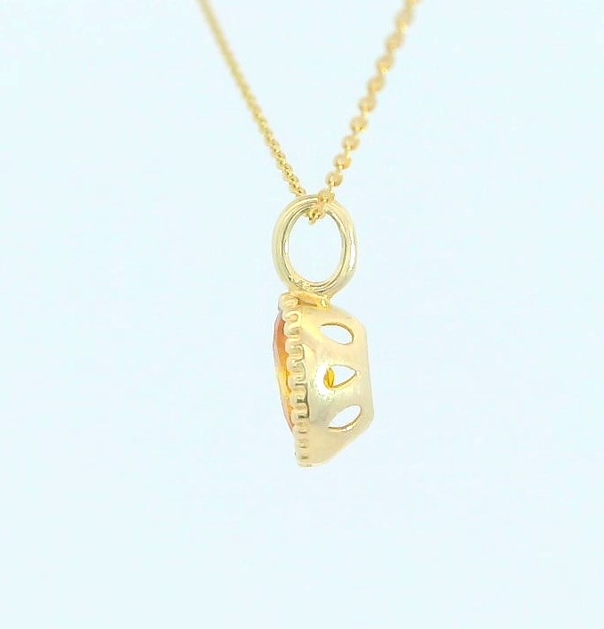 COLGANTE OVAL 6x4MM COLOR CITRINO.9 KILATES