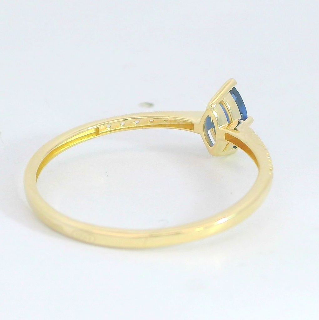 SORTIJA LANZADERA 7MM NANO ZAFIRO Y CIRCONITAS 9KILATES