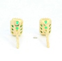 PENDIENTES NANO ESMERALDA OCTOGONO 6x4MM.9 KILATES