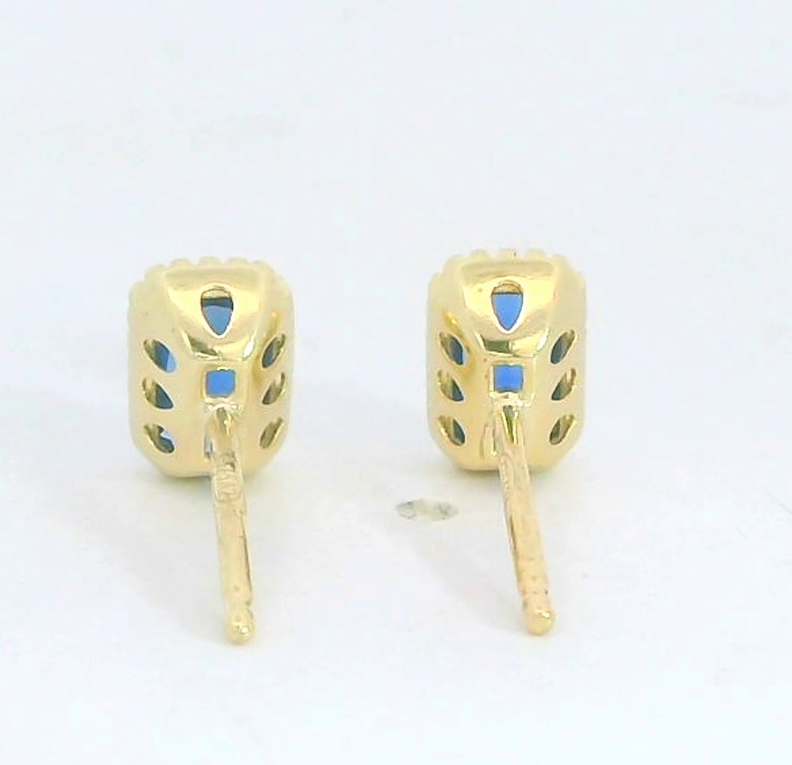 PENDIENTES NANO ZAFIRO OCTOGONO 6x4MM.9 KILATES