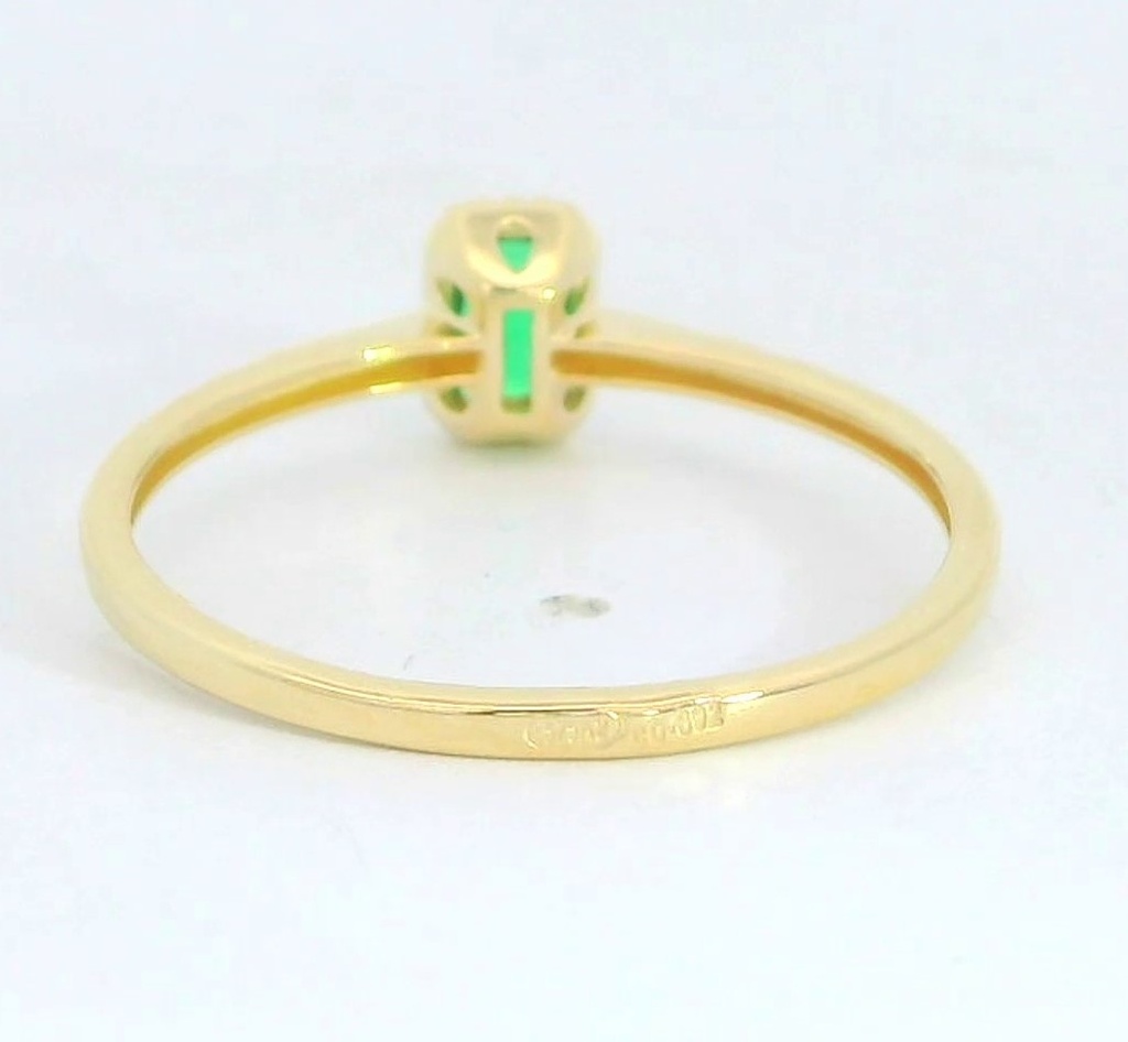 SORTIJA NANO ESMERALDA OCTOGONO DE 6x4MM.9 KILATES