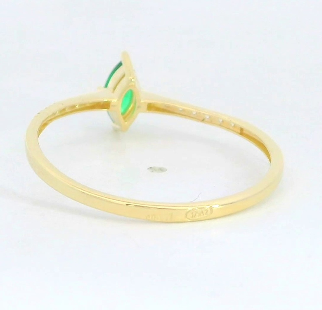 SORTIJA LANZADERA 7MM NANO ESMERALDA Y CIRCONITAS 9K